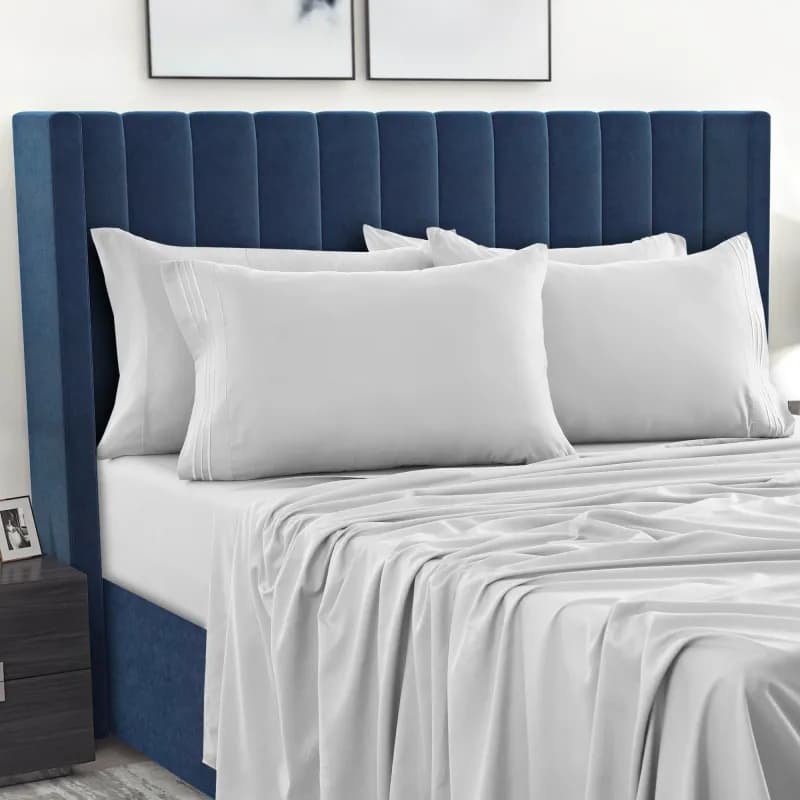 6-Piece Luxury Embroidered Bed Sheet Set