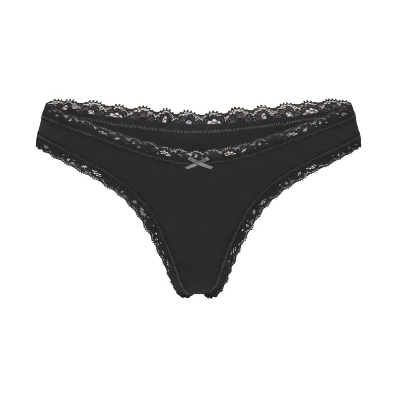 LIGHTWEIGHT COTTON LACE THONG